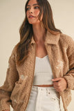 Floral Embroidered Fleece Teddy Jacket