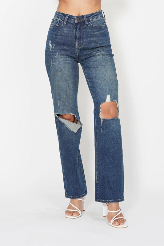 Full Size Classic Ripped Knee Vintage Jeans