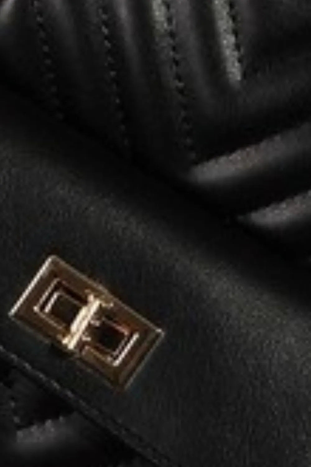 Quilted Sling Bag with Gold Trim