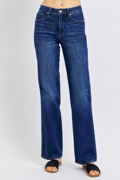 Full Size Tummy Control Straight Jeans Plus Size