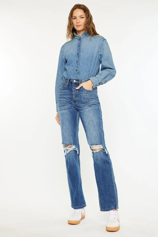 Retro High Waist Boyfriend Jeans