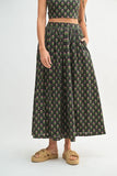 Floral Crop Top and Skirt Set