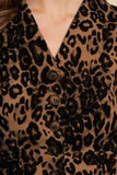 Stretch Leopard Denim Button Down Vest