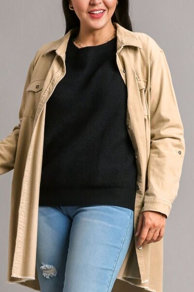 Full Size Round Neck Long Sleeve Sweater Plus Size