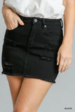 Raw Hem High Waist Grunge Skirt