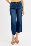 Full-Length High-Waist Crop Wide-Leg Jeans