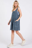 Low Scoop Neck Tank Washed French Terry Romper