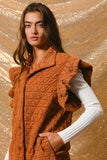 Diamond Quilted Ruffle Sleeve Vest