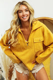 Fleece Sweatshirt with Sophisticated Flap Pockets