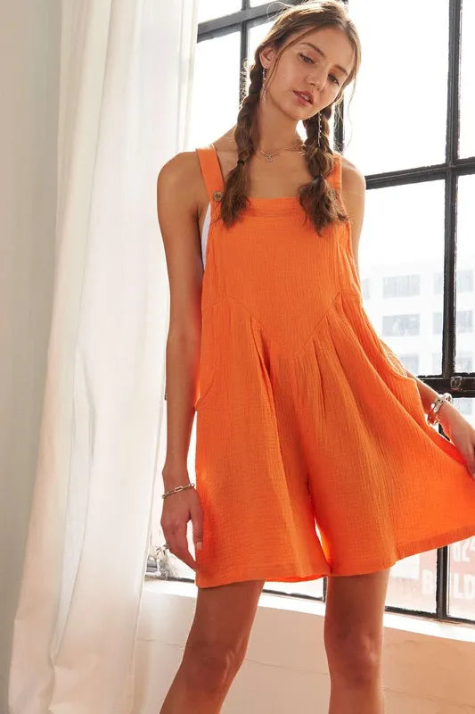 Wide Leg Overall Romper