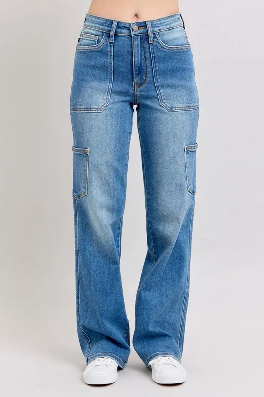 Full Size High Waist 90's Straight Jeans Plus Size