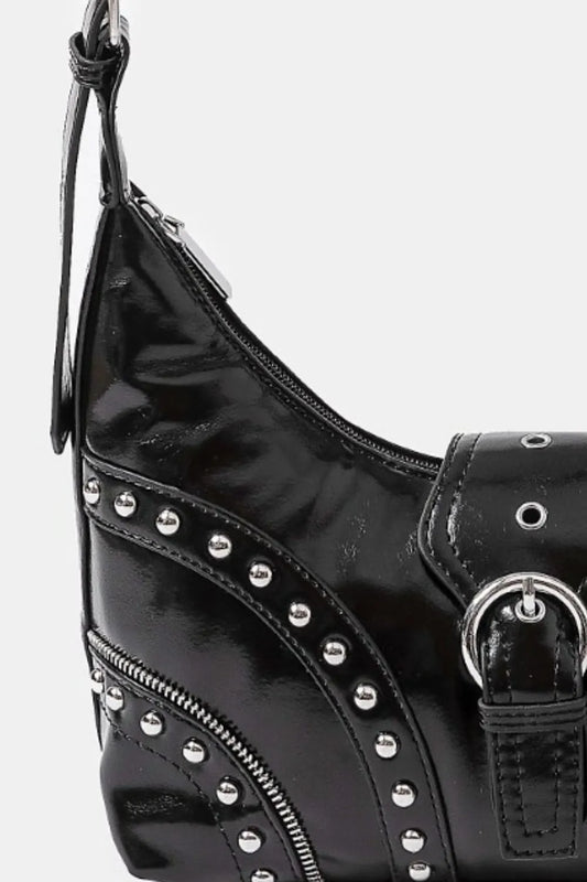 Studded Edge Leather Crossbody Bag