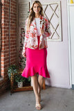 Full Size Shawl Floral Open Blazers Plus Size