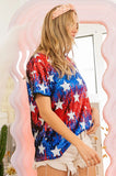 American Theme Star Pattern Sequin Top