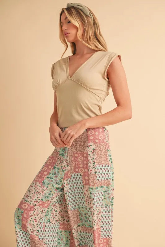 Printed Wide Leg Pants
