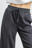Elastic Waist Cropped Wide-Leg Sweatpants