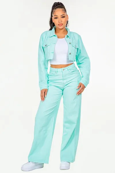 High Waist Distressed Wide Leg Jeans