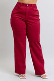 Full Size High Waist Heart Shaped Back Pockets 90's Straight Jeans Plus Size