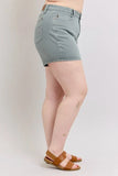Full Size Hw Garment Dyed & Back Pkt Embroidery Shorts Plus Size
