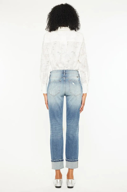High Waist Edgy Boyfriend Style Jeans