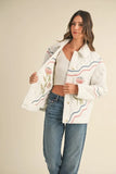 Floral Multi Color Embroidered Quilted Jacket