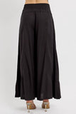 Shirring Detail Wide Leg Pants