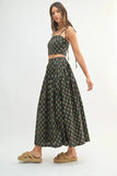 Floral Crop Top and Skirt Set