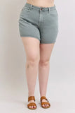 Full Size Hw Garment Dyed & Back Pkt Embroidery Shorts Plus Size