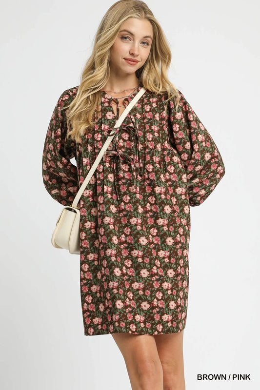 Tie-Neck Babydoll Dress