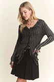 Distressed Edge Washed Sweater