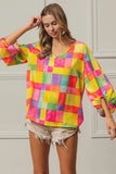 Multi Block Bubble Pop Ballon Top