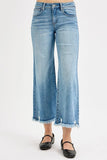 Full Length Cropped Wide Leg Denim Pants