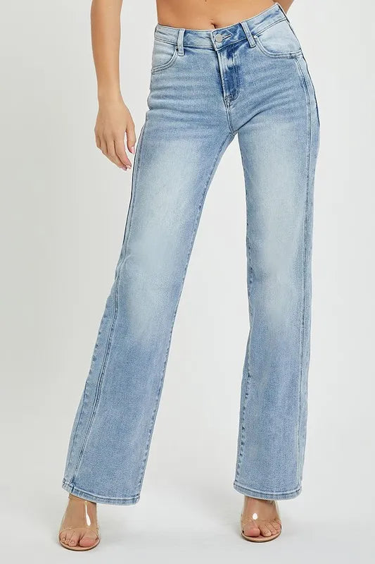 Plus Size Mid Rise Straight Jeans