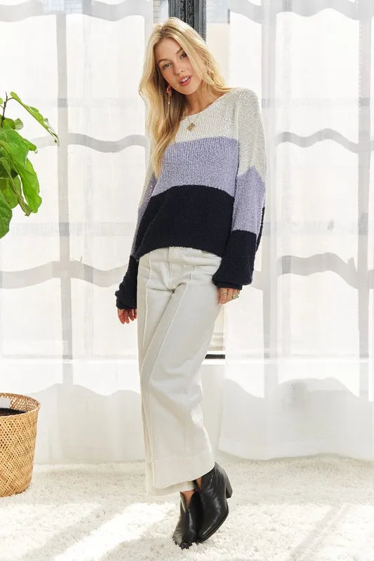 Color Block Comfy Sweater