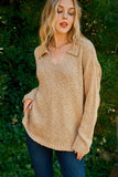 Textured Basic Collar Neck Sweater Pullover