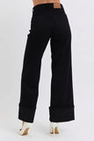 Full Size High Waist Reto Wide Leg W/ Cuff Plus Size
