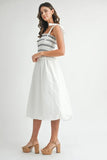 Smocked Bodice Bubble Midi Dress