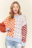 Checker and Houndstooth Sweater