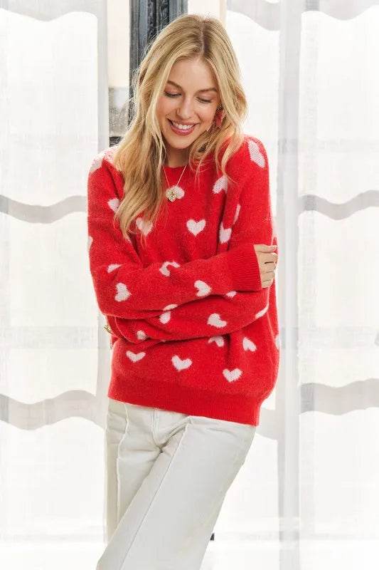 Heart Cutesy Sweater Top