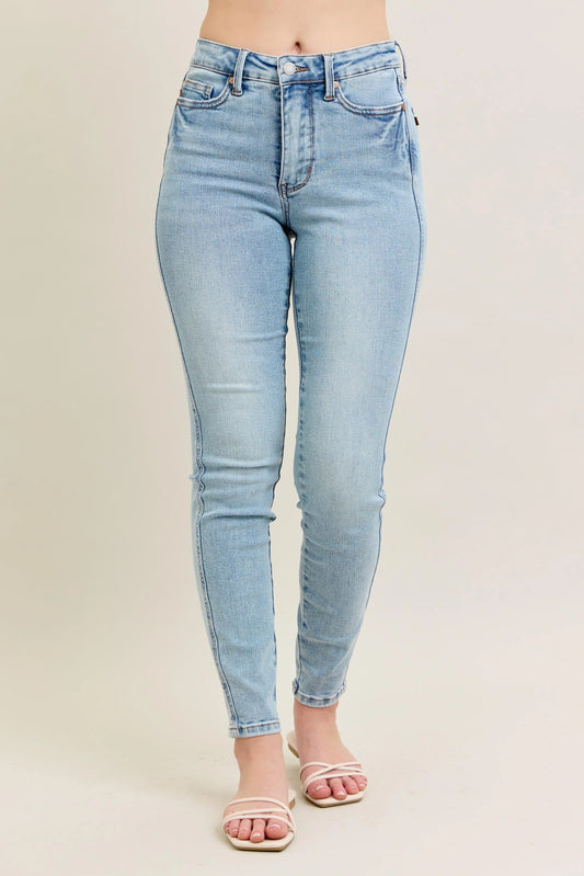 Full Size Mr Tummy Control High-Waisted Stretch Skinny Jeans
