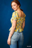 Floral Textured Peplum Top