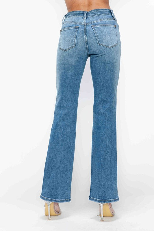 Full Size Cat's Whiskers Mid Rise Bootcut Jeans