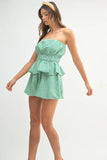 Gingham Tube Top and Shorts Set