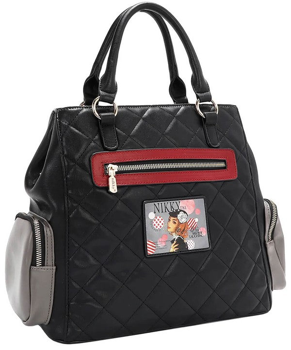 Eco-Leather Handbag with Side Pockets