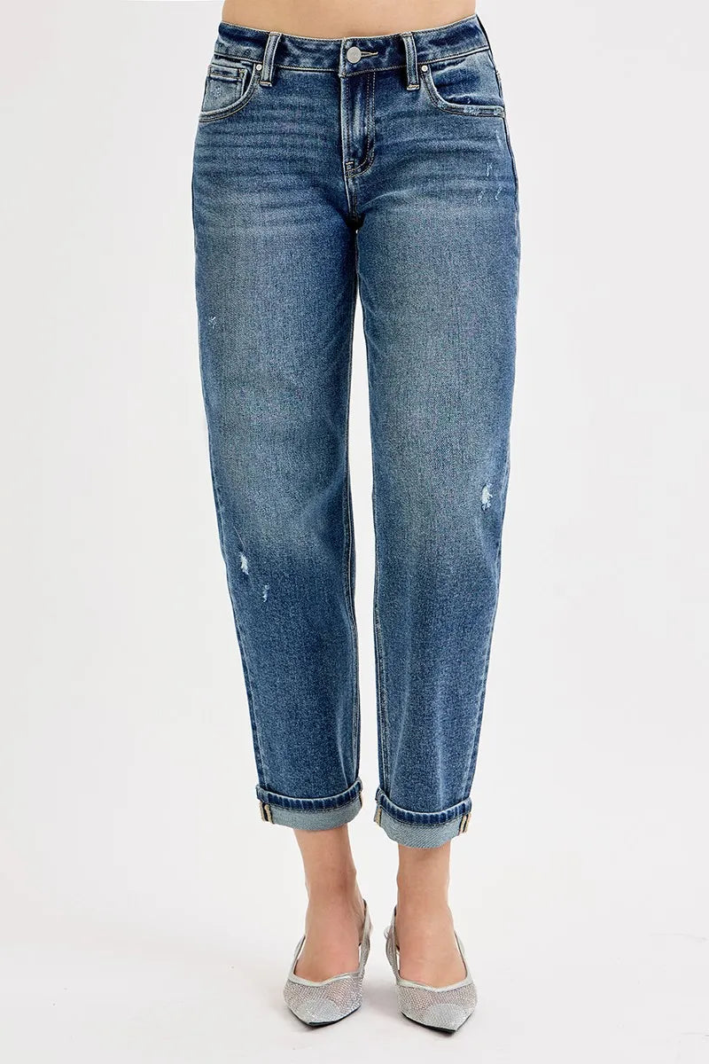 Full Size Cropped Relaxed Fit Denim Trousers