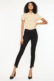 High Waist Ankle Slit Skinny Jeans