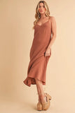 Side Button Midi Cami Dress