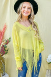 Distressed Mesh V Neck Spring Sweater Cover Up