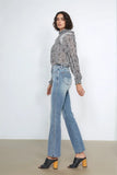 Full Size Tummy Control Back Embroidered Pocketed Bootcut Jeans Plus Size