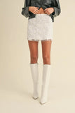 3D Floral Embellished Applique Mini Skirt